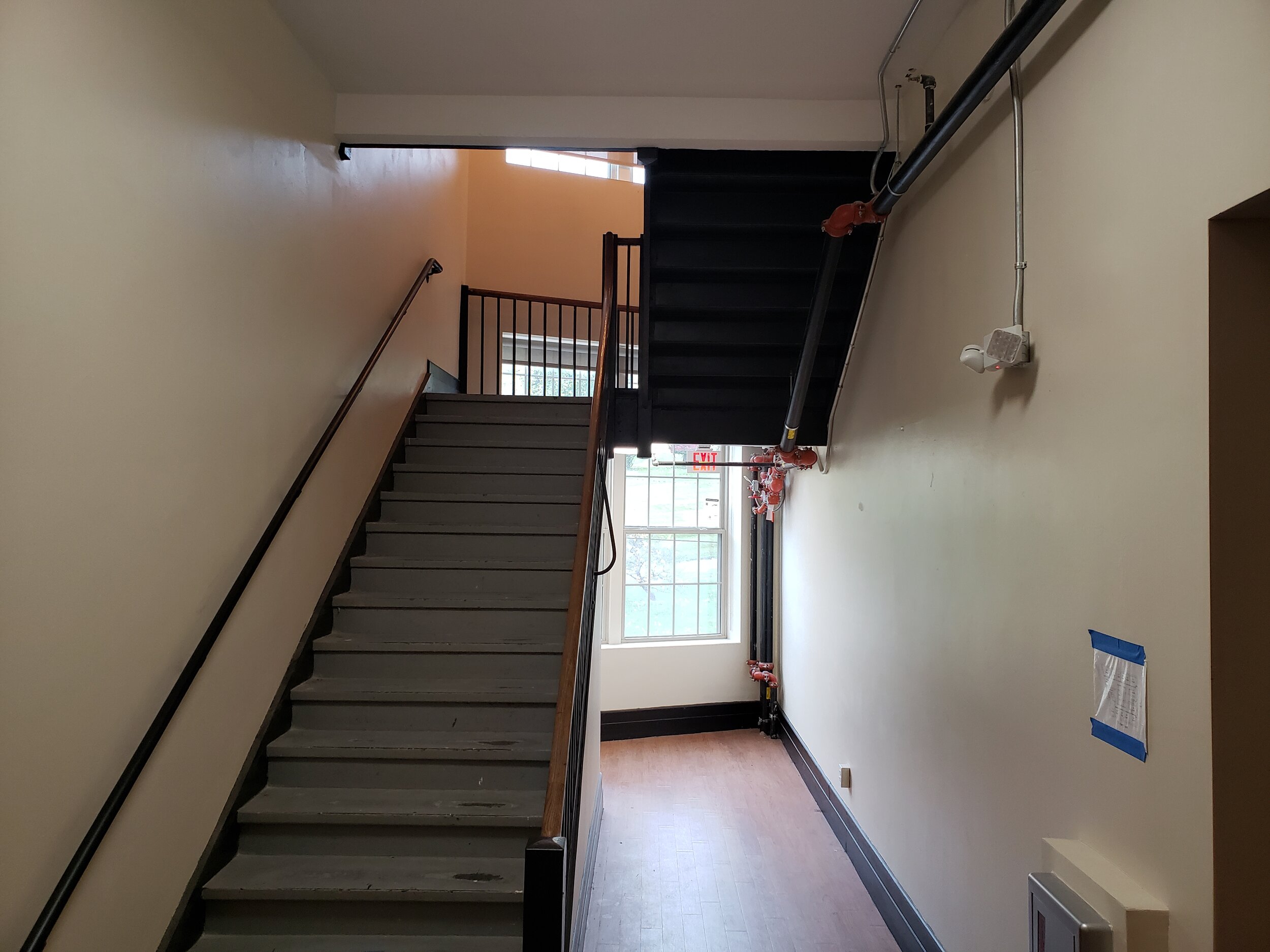 stairs between ground and first floors